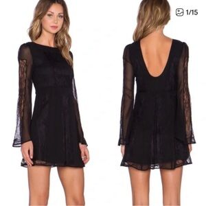 Stone Cold Fox Black Lace Mini Dress